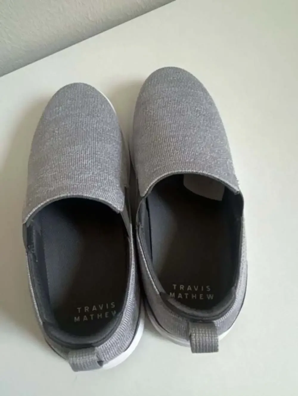 TravisMathew The Daily Knit Grey golf Slip-On Sneakers-10